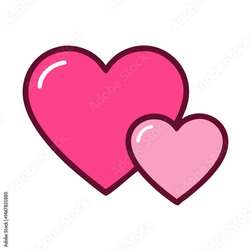 Vibrant Pink Heart Shape Symbolizing Love and Affection in a Playful Design