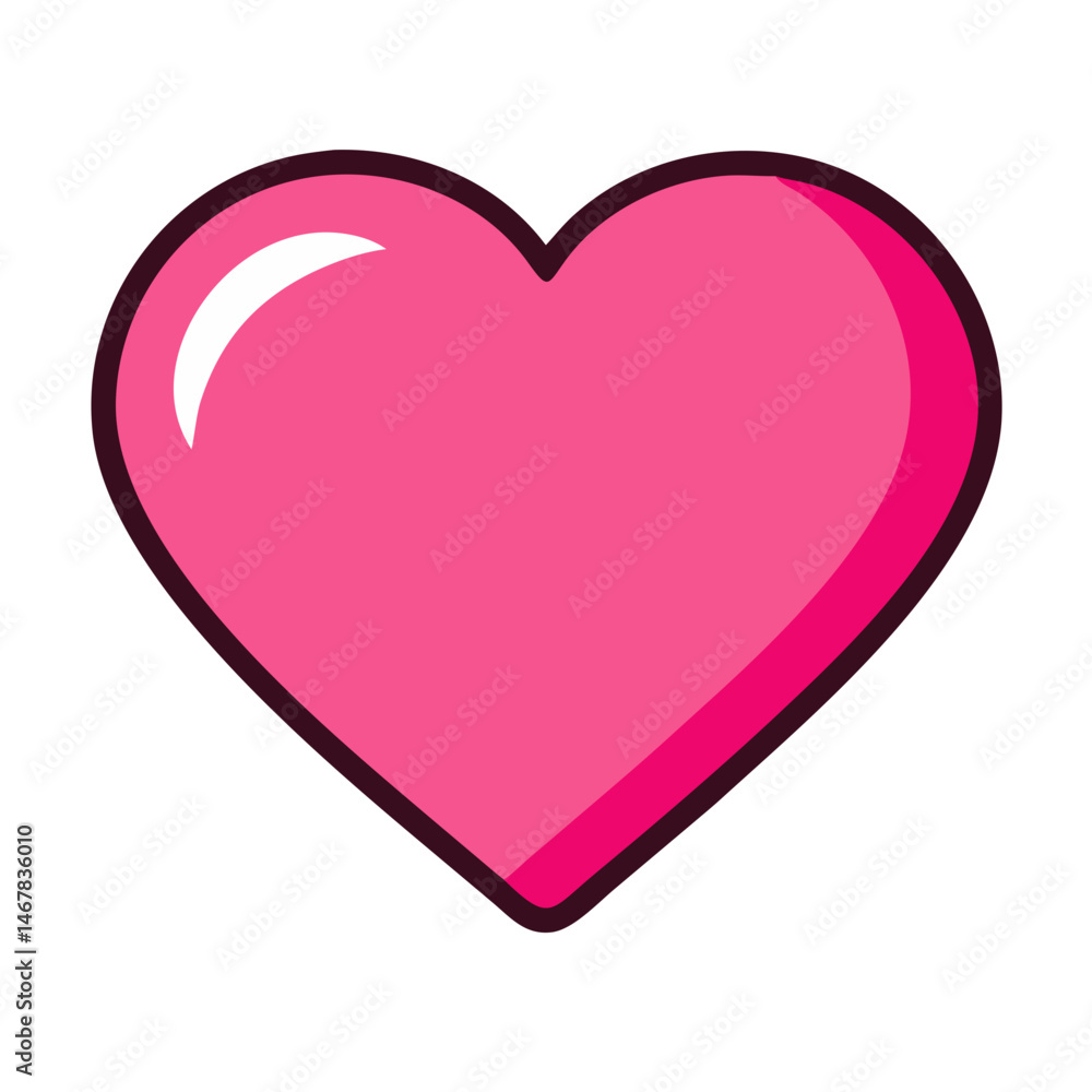 Vibrant Pink Heart Shape Symbolizing Love and Affection in a Playful Design Vibrant Pink Heart Shape Symbolizing Love and Affection in a Playful Design