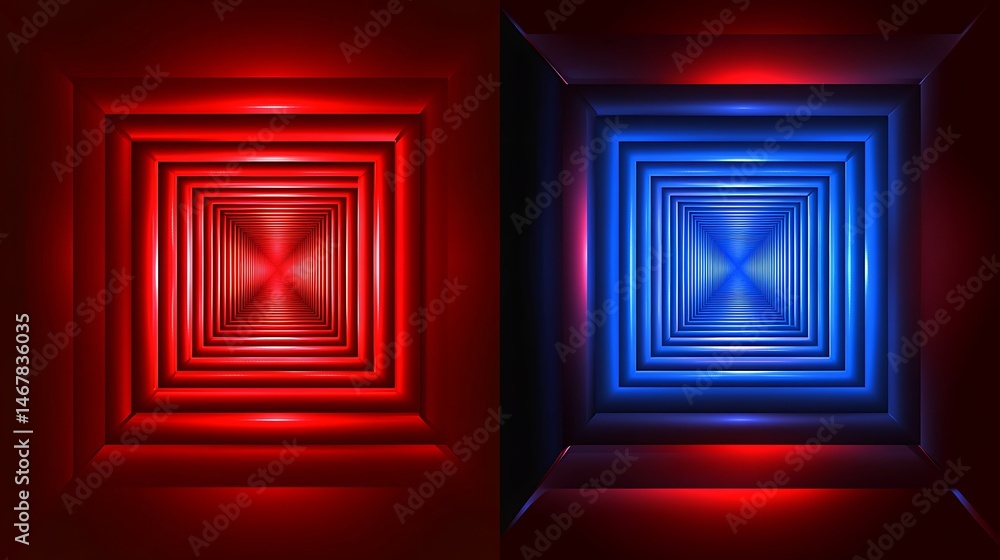 Red and Blue Tunnel Design Red and Blue Tunnel Design