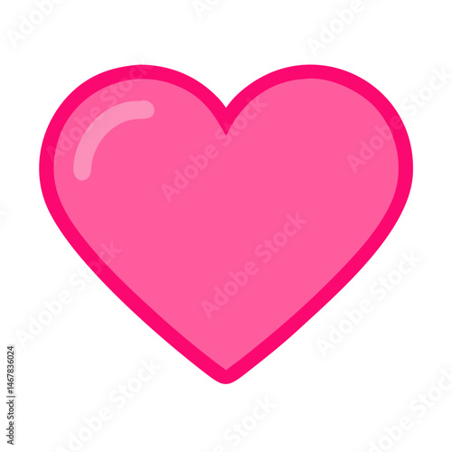 Vibrant Pink Heart Shape Symbolizing Love and Affection in a Playful Design