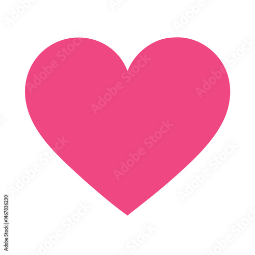 Vibrant Pink Heart Shape Symbolizing Love and Affection in a Playful Design