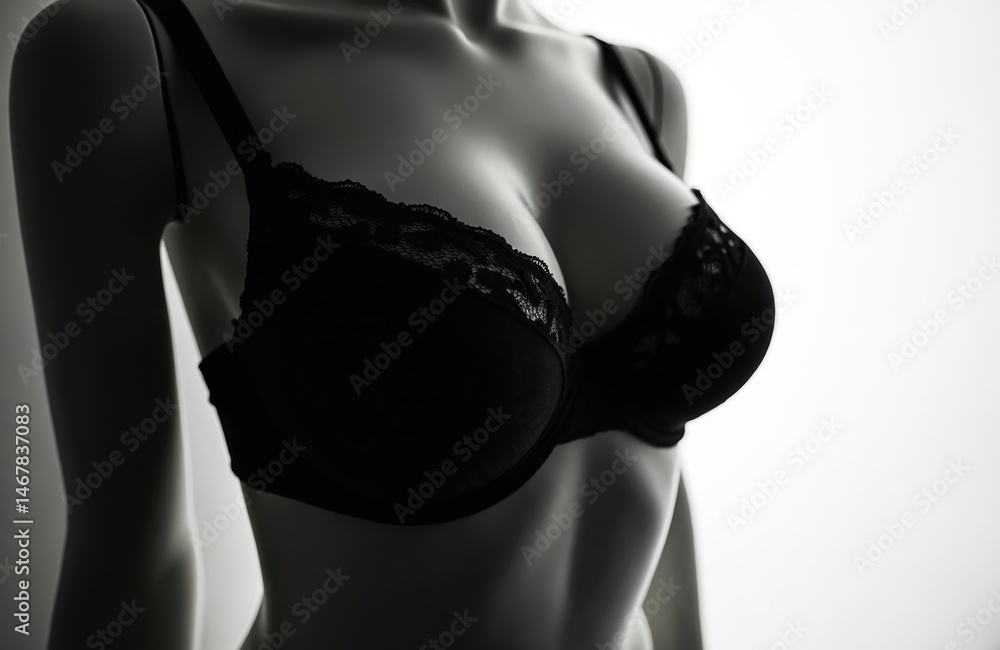© Maryna - Silhouette of woman wearing black lingerie. Focus on bust area in dark, studio shot with a soft light, lingerie fashion, sensual. Intimate apparel, luxury garment for woman, sexy body shape. © Maryna - Silhouette of woman wearing black lingerie. Focus on bust area in dark, studio shot with a soft light, lingerie fashion, sensual. Intimate apparel, luxury garment for woman, sexy body shape.