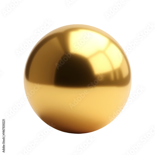 Golden Sphere Shiny Gold Ball Background isolated on transparent background