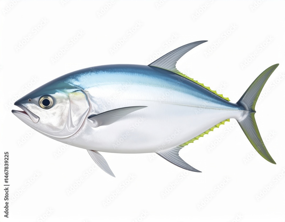 Naklejka premium Fish close view on white background