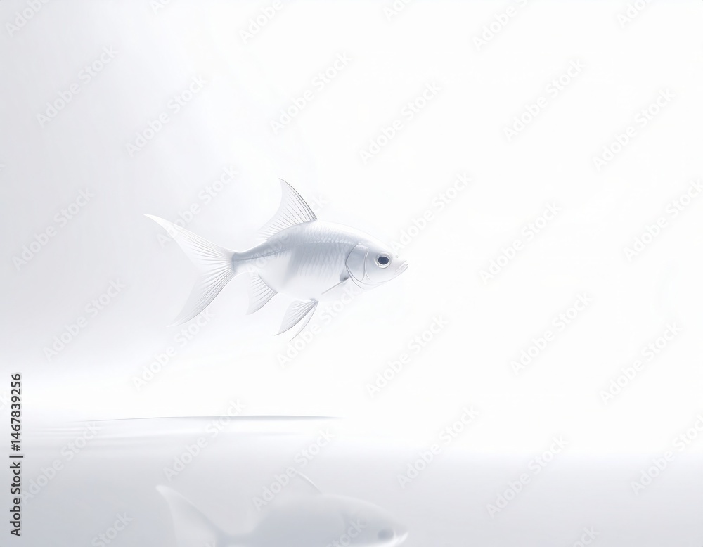 Obraz premium Fish close view on white background