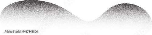 Grainy dotted abstract shape. Noisy gradient with black stipple shadow. Liquid figure with dotted fade. Dusty spot with diffuse texture. Monochrome fluid effect