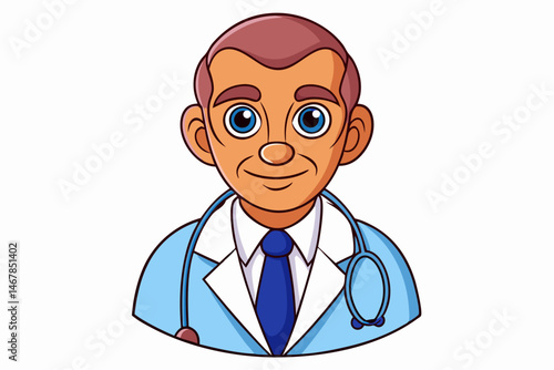cartoon doctor with a stethoscope