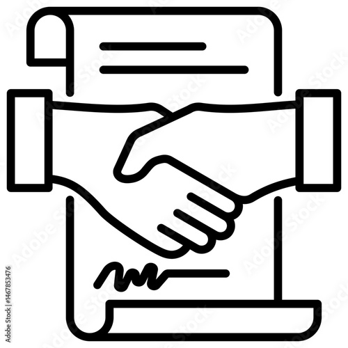 Legal Agreement Line Icon