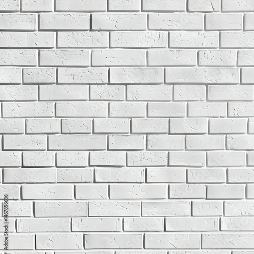 Simple white brick wall with light gray shadows seamless pattern surface texture background in banner panorama wide format