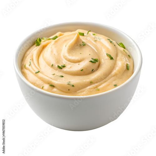 Foto Chipotle aioli made with mayonnaise on white bowl on white background