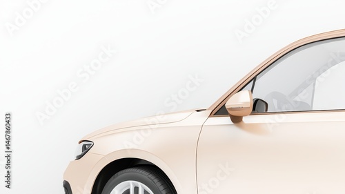 Detailed image of a car's side window mirror and glass with natural reflections and enhancements.