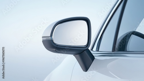 Luxury car detail in a clean mirrored composition, ideal for high-end automotive visuals.