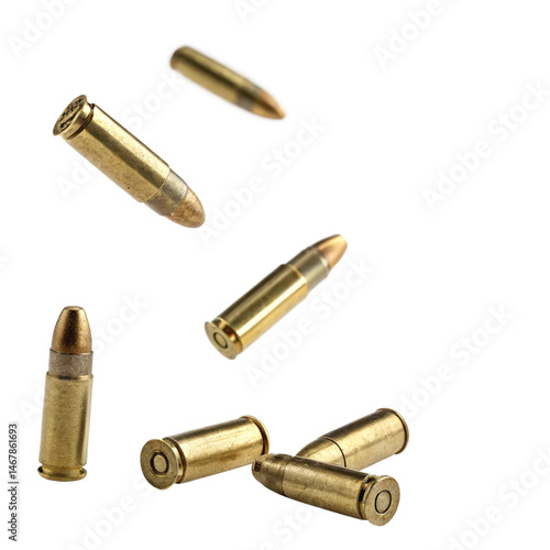 bullet falling isolated on white