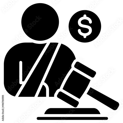 Tort Law Glyph Icon