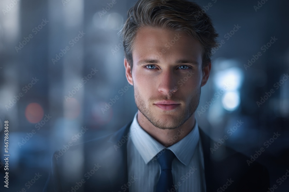 Portrait of a young Caucasian businessman in a suit. Portrait of a young Caucasian businessman in a suit.