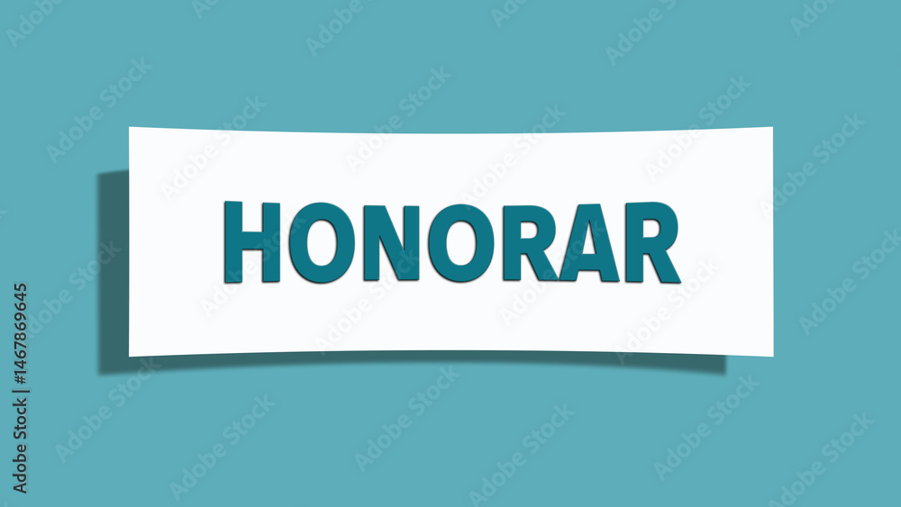 Obraz premium Honorar (Fee) - A card isolated on light green background.