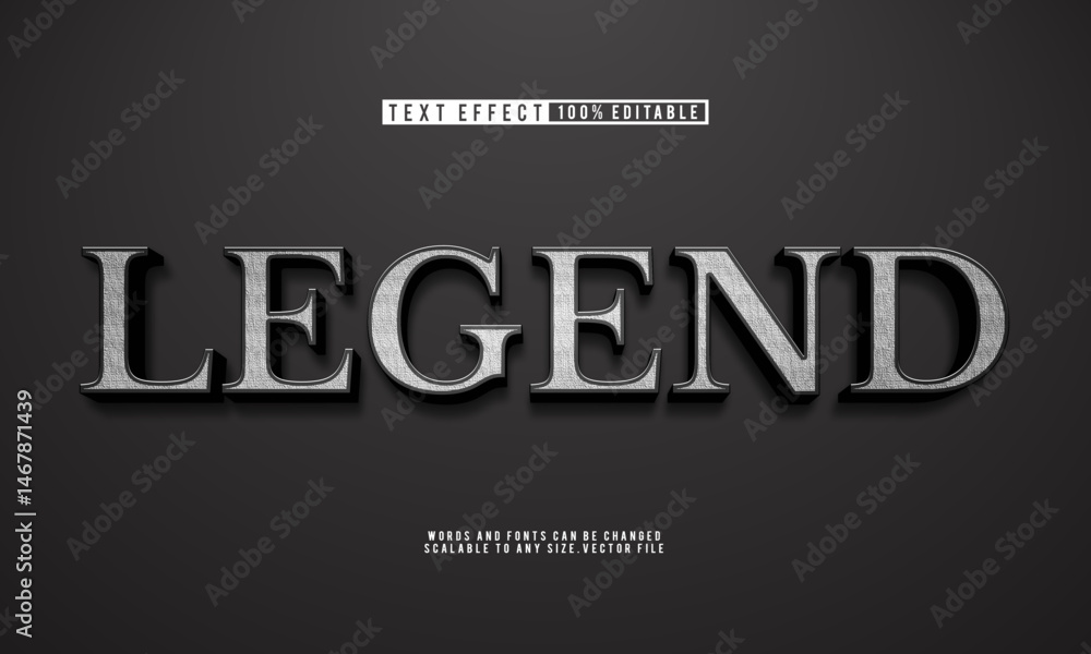 Obraz premium Editable legend black text effect with sleek, minimalist and modern style.