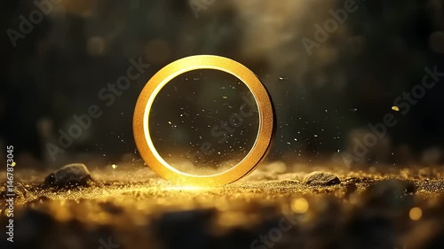 Golden ring of light on the ground