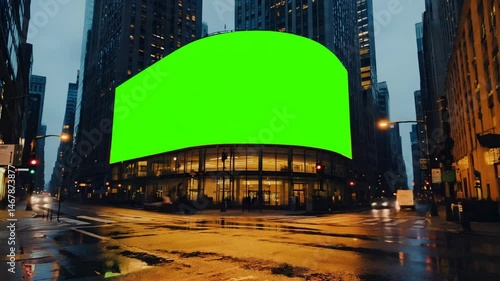4k video of green screen digital billboard.