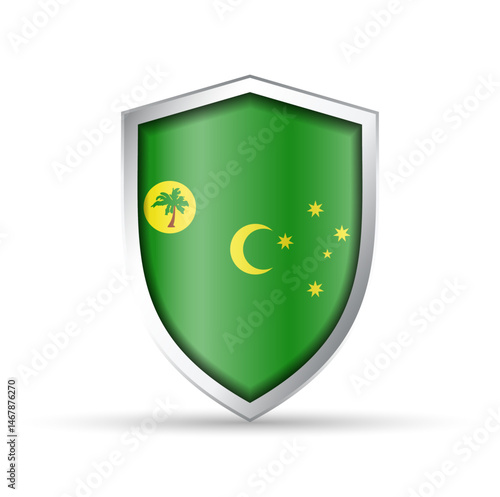 Cocos (Keeling) Islands Flag Glossy Shield Icon