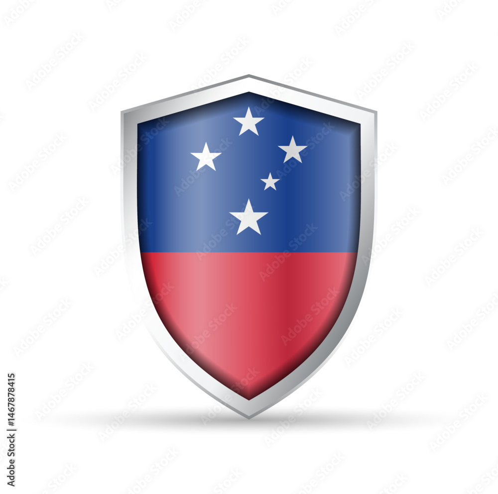 Samoa Flag Glossy Shield Icon Samoa Flag Glossy Shield Icon
