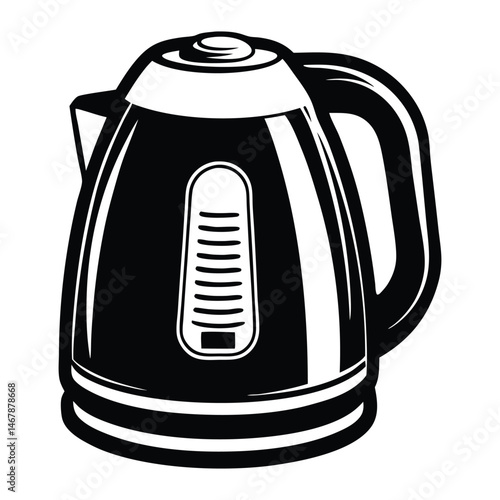 Electric kettle solid icon isolated on white background
