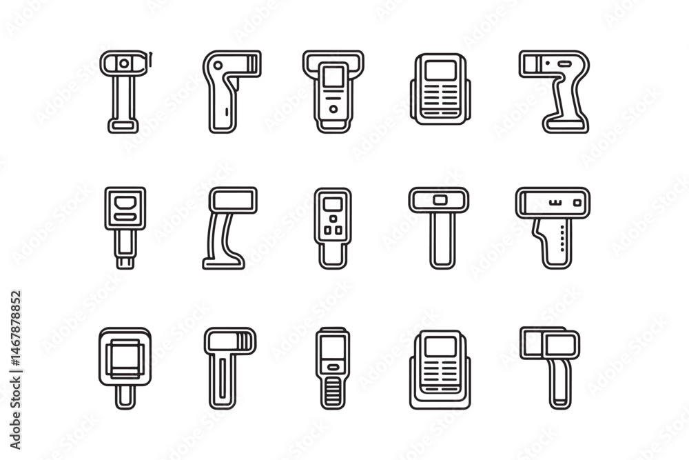 Modern barcode scanner artwork Modern barcode scanner artwork