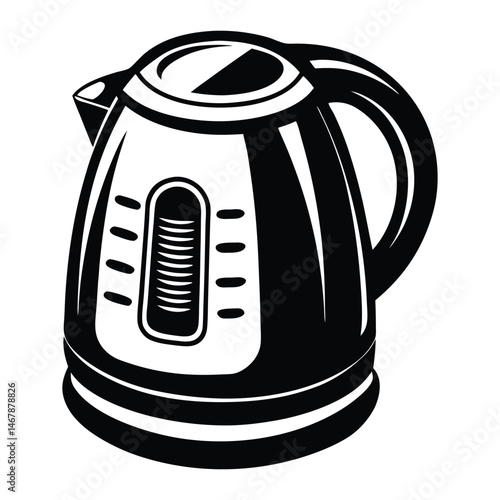 Electric kettle solid icon isolated on white background