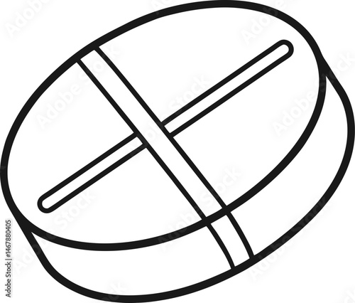 tablet medicine outline vector illustration on white background