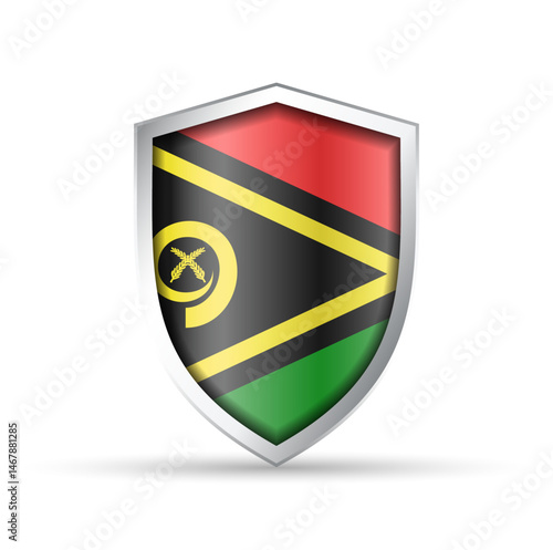 Vanuatu Flag Glossy Shield Icon