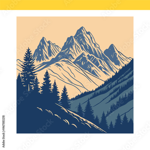 vector illustration of a mountain landscape