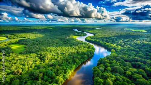 Tropical Rainforest with Dramatic Sky Backdrop