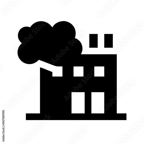 Icon of a damaged building to signify destruction or disrepair
