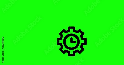 Time management line animation on Green Screen Background. Tasks planning animated icon. Organization of activities. Productivity. HD video with alpha channel for apps, web, agile. Motion graphic