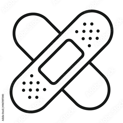 band aid outline icon on white background