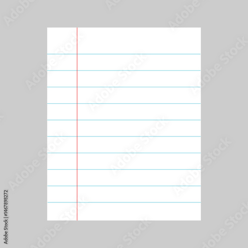 Lined notebook paper. Seamless lined paper icon. lined paper sheets isolated on grey background. Vector illustration. EPS file 47.