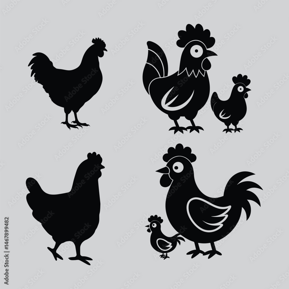 Fototapeta premium Chicken Illustration for Stickers