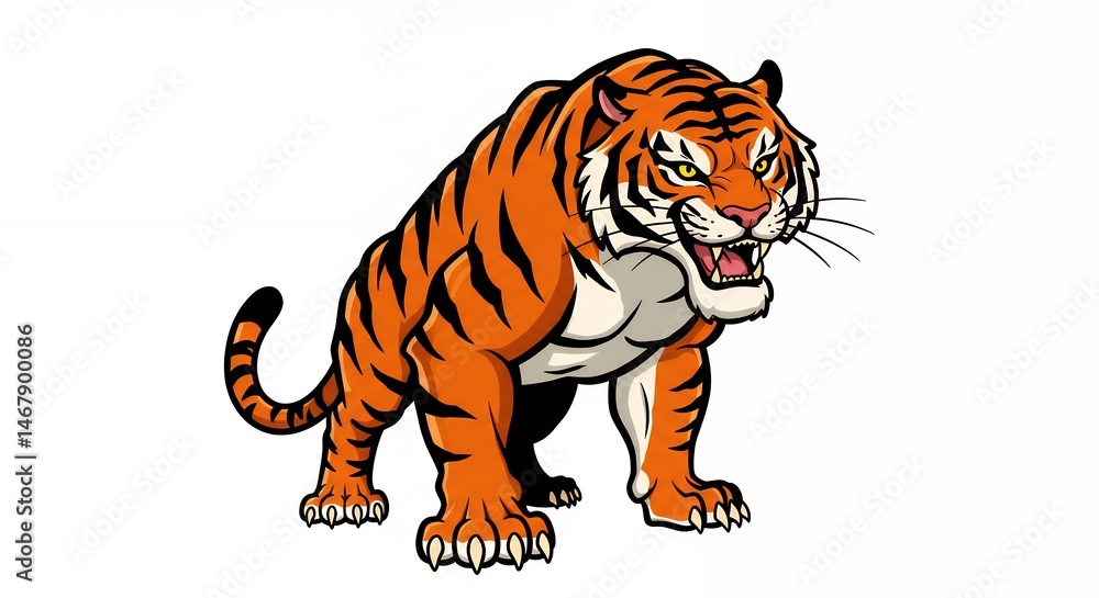 Obraz premium Powerful tiger illustration