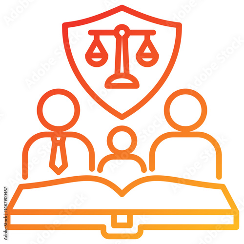 Family Law Line Gradient Icon