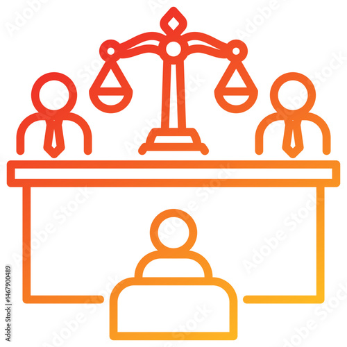 Court Line Gradient Icon