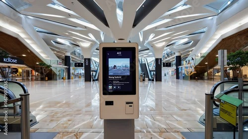 Information kiosk at a modern shopping mall