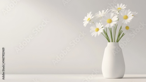 Wallpaper Mural Fresh white flowers in a minimalist vase, elegant floral arrangement on a clean surface, bright and calming atmosphere. Torontodigital.ca