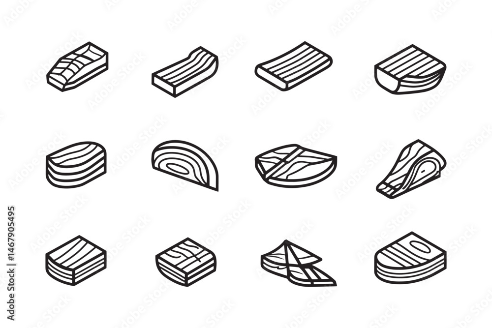 Beef jerky minimal line design Beef jerky minimal line design