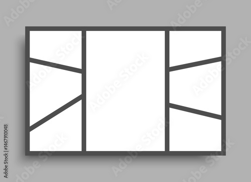 Template collage of 7 frames, images, photo