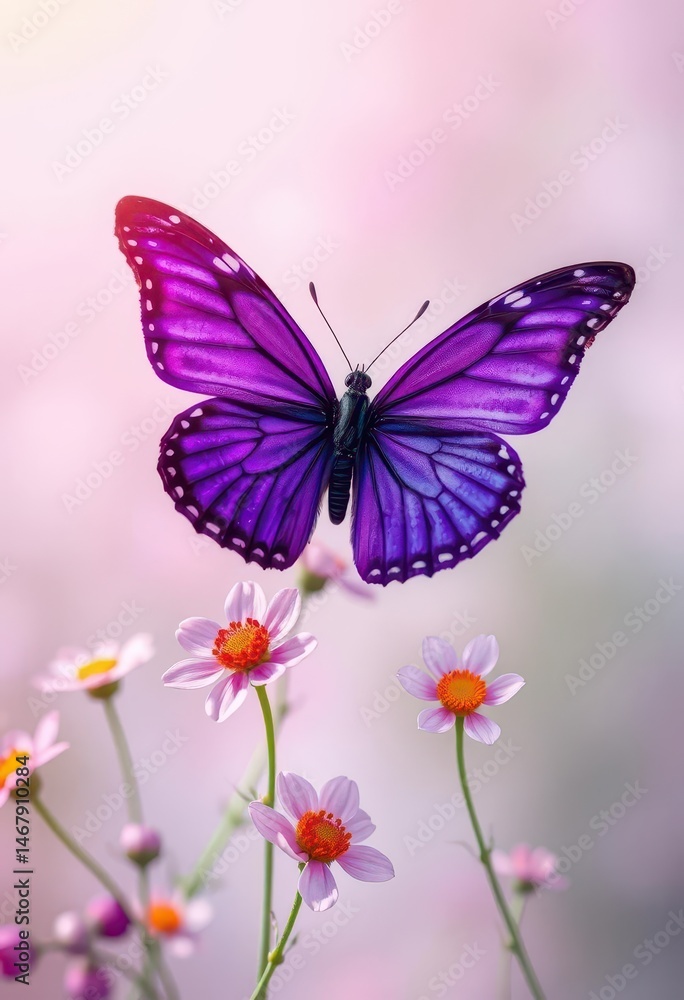 Abstract purple butterfly and floral background, ethereal and dreamy , abstract art, pastel, graphics Abstract purple butterfly and floral background, ethereal and dreamy , abstract art, pastel, graphics