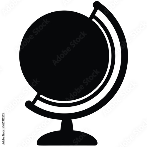 Silhouette world globe on a stand presents a simple yet educational tool image