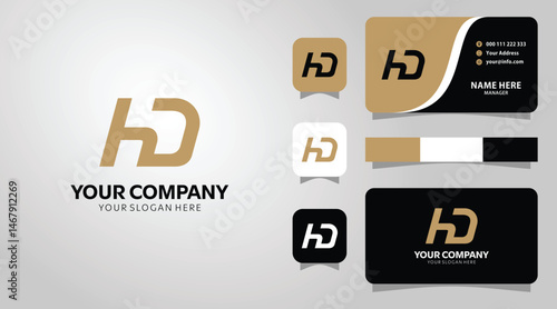 HD logo design elegant branding business cards modern style