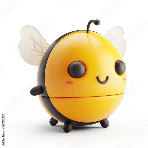 Cute, cartoon bee character with expressive features.