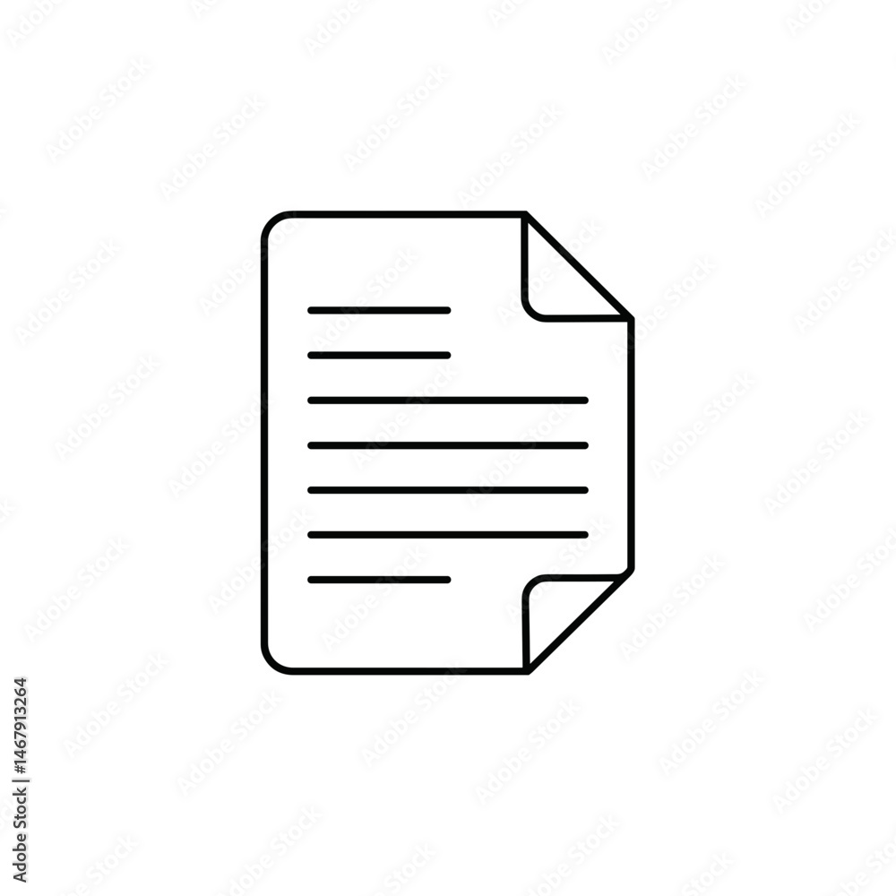 Document icon black and white with horizontal text lines Document icon black and white with horizontal text lines