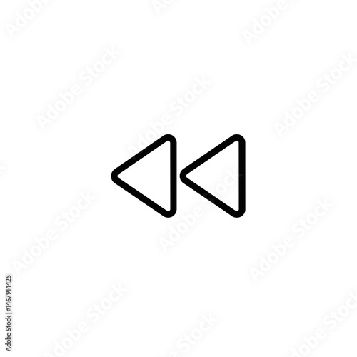 Free Download Rewind icon black and white with double arrows - GFXLoad